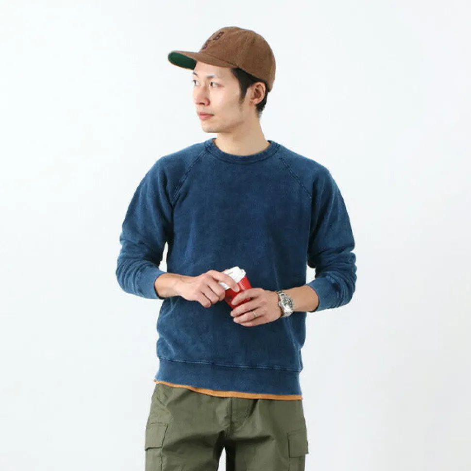 GOOD ON / GOBW101 IS Indigo Raglan Crew Sweatshirt