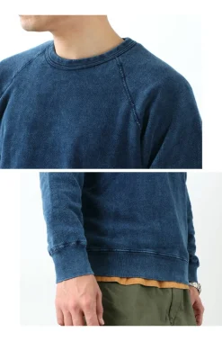 GOOD ON / GOBW101 IS Indigo Raglan Crew Sweatshirt