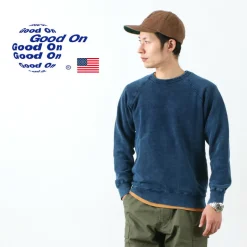 GOOD ON / GOBW101 IS Indigo Raglan Crew Sweatshirt