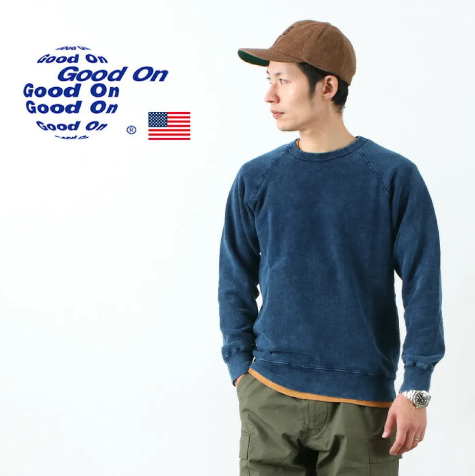 GOOD ON / GOBW101 IS Indigo Raglan Crew Sweatshirt