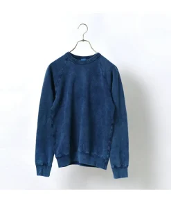 GOOD ON / GOBW101 IS Indigo Raglan Crew Sweatshirt