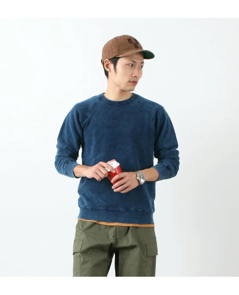 GOOD ON / GOBW101 IS Indigo Raglan Crew Sweatshirt