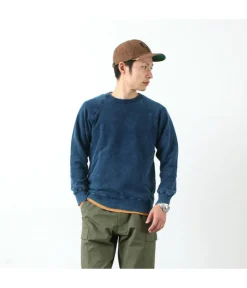 GOOD ON / GOBW101 IS Indigo Raglan Crew Sweatshirt