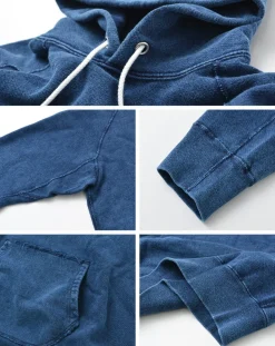 GOOD ON / GOBW1203 IS Indigo Raglan Pullover Hooded Sweatshirt
