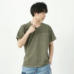 GOOD ON / GOST1408 Short sleeve V-neck pocket T-shirt