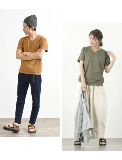 GOOD ON / GOST1408 Short sleeve V-neck pocket T-shirt