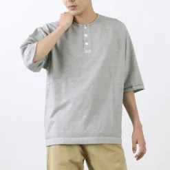 GOOD ON / Half Sleeve Heavy Retro Henry Neck T-Shirt