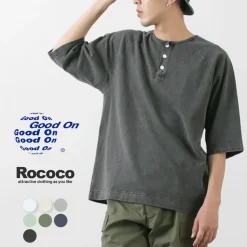 GOOD ON / Half Sleeve Heavy Retro Henry Neck T-Shirt