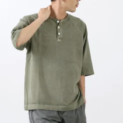 GOOD ON / Half Sleeve Heavy Retro Henry Neck T-Shirt