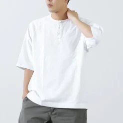 GOOD ON / Half Sleeve Heavy Retro Henry Neck T-Shirt