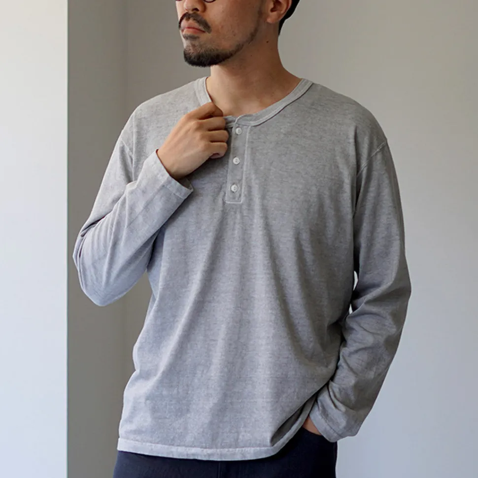 GOOD ON / Long Sleeve Henley Neck T-Shirt