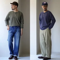 GOOD ON / Long Sleeve Henley Neck T-Shirt