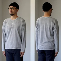 GOOD ON / Long Sleeve Henley Neck T-Shirt