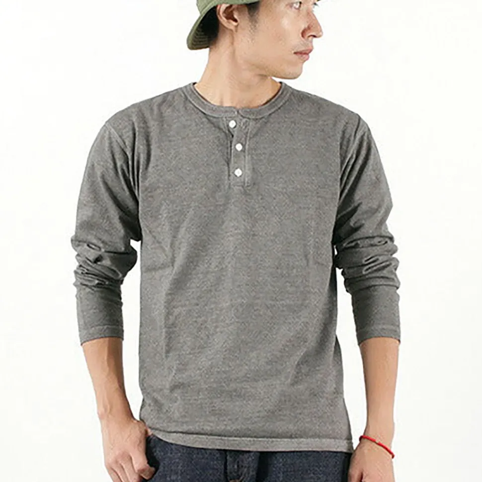 GOOD ON / Long Sleeve Henley Neck T-Shirt