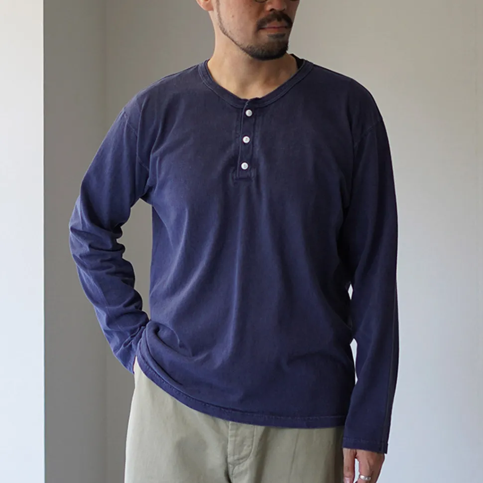 GOOD ON / Long Sleeve Henley Neck T-Shirt