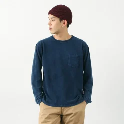 GOOD ON / Long Sleeve Pocket Crew Tee / Indigo Shave