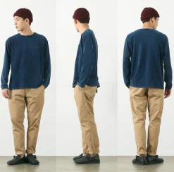 GOOD ON / Long Sleeve Pocket Crew Tee / Indigo Shave