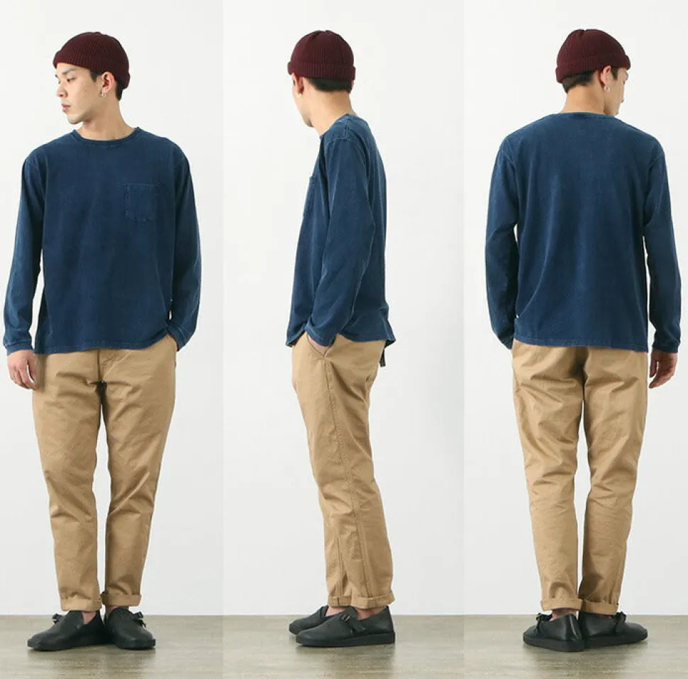 GOOD ON / Long Sleeve Pocket Crew Tee / Indigo Shave