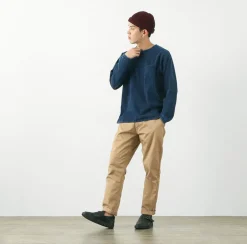 GOOD ON / Long Sleeve Pocket Crew Tee / Indigo Shave