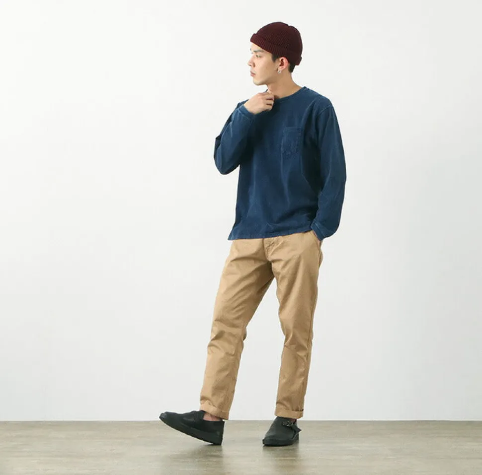 GOOD ON / Long Sleeve Pocket Crew Tee / Indigo Shave
