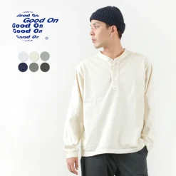 GOOD ON / L/S heavy henley T