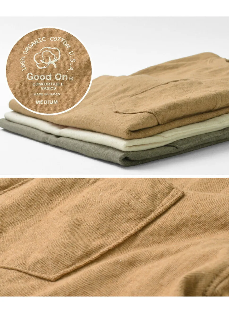 GOOD ON / organic short sleeve pocket T-shirt