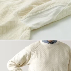 GOOD ON / Quilted Long Sleeve Raglan Crewneck Shirt Photoelectron