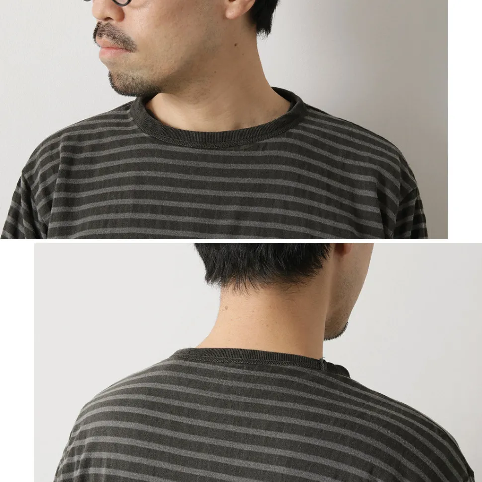 GOOD ON / Reversible Striped Long Sleeve Crew T-Shirt GOLT2407