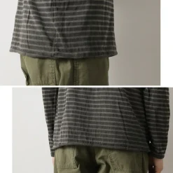 GOOD ON / Reversible Striped Long Sleeve Crew T-Shirt GOLT2407