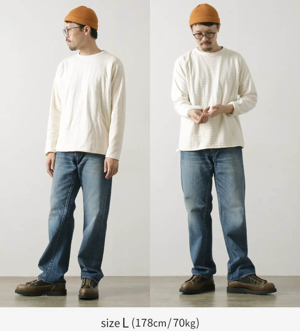 GOOD ON / Reversible Striped Long Sleeve Crew T-Shirt GOLT2407