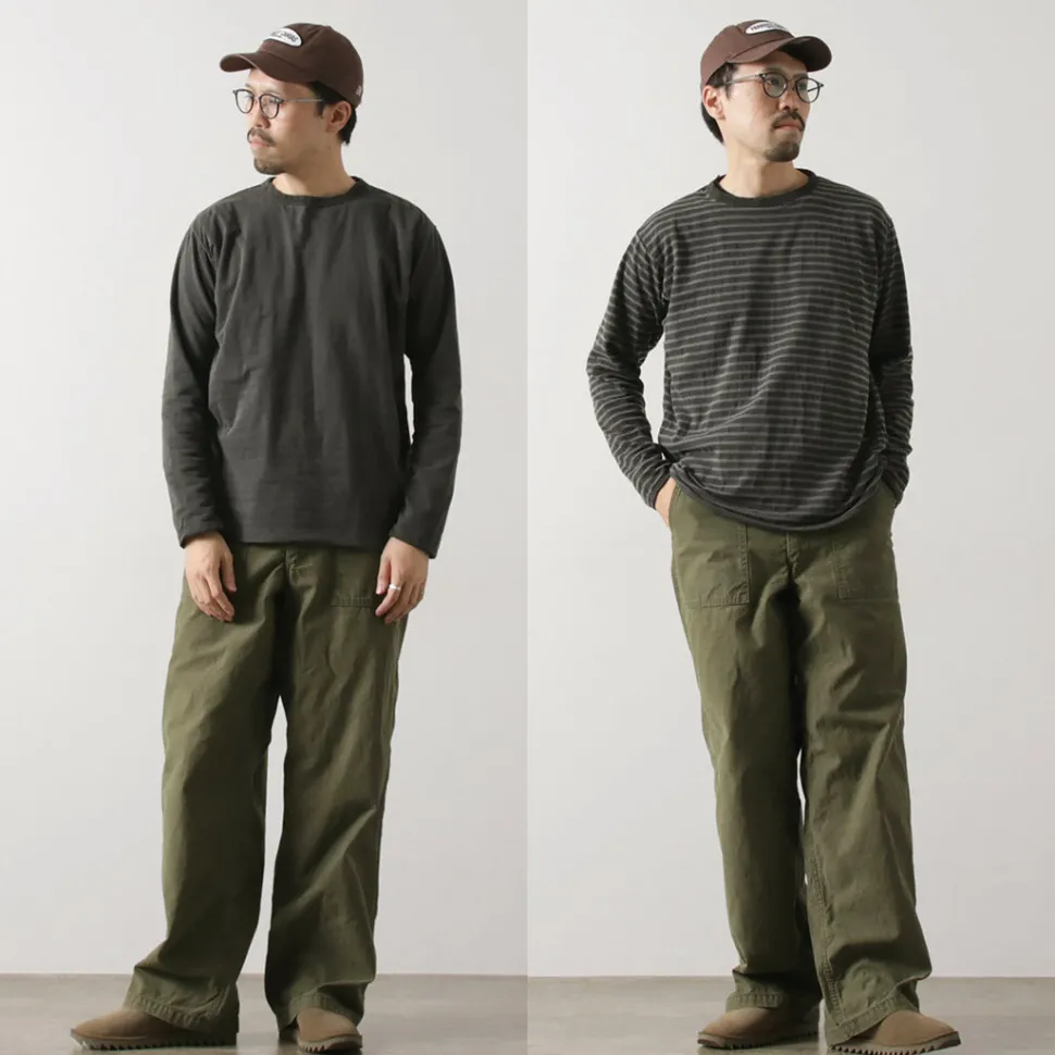 GOOD ON / Reversible Striped Long Sleeve Crew T-Shirt GOLT2407