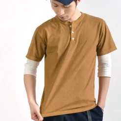 GOOD ON / Short sleeve henley neck T-shirt