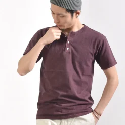 GOOD ON / Short sleeve henley neck T-shirt