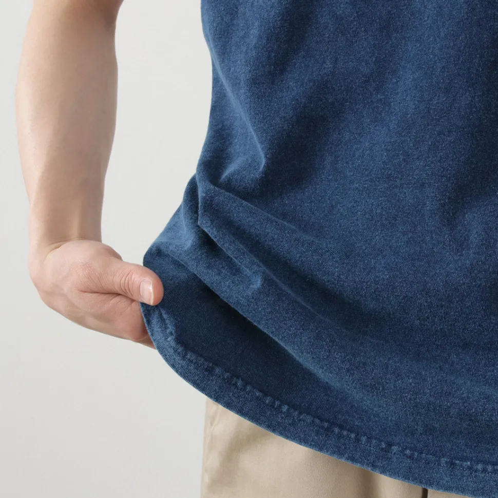GOOD ON / Short Sleeve Henley T-Shirt / Indigo Shave
