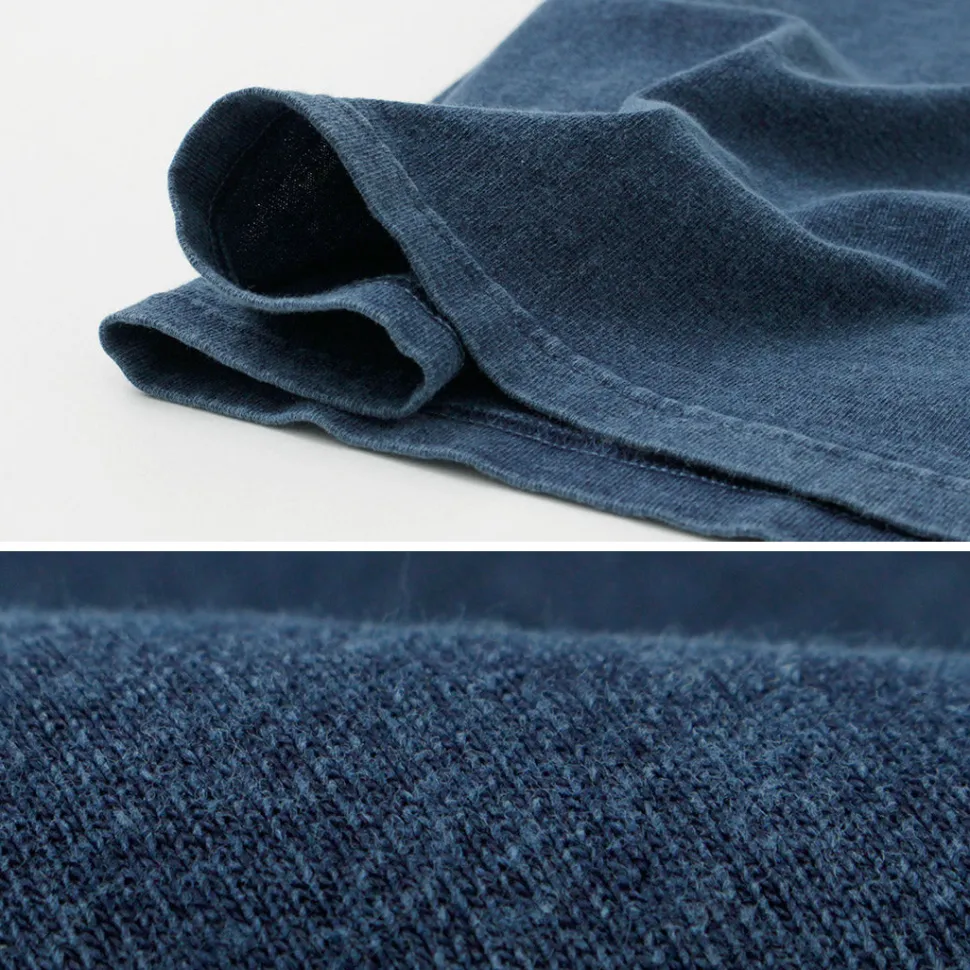 GOOD ON / Short Sleeve Henley T-Shirt / Indigo Shave