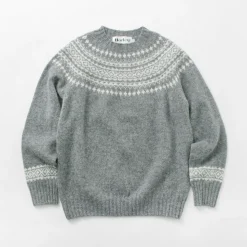 HARLEY OF SCOTLAND / Fair Isle Crew Neck Sweater