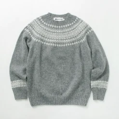 HARLEY OF SCOTLAND / Fair Isle Crew Neck Sweater