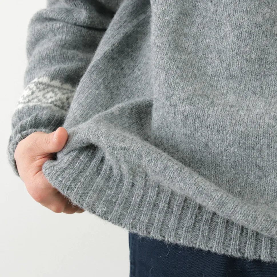 HARLEY OF SCOTLAND / Fair Isle Crew Neck Sweater