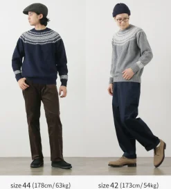 HARLEY OF SCOTLAND / Fair Isle Crew Neck Sweater