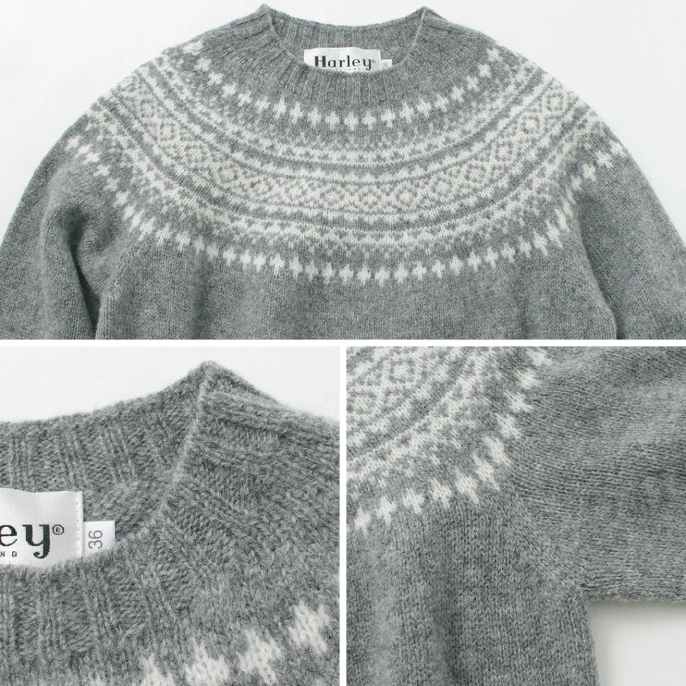 HARLEY OF SCOTLAND / Fair Isle Crew Neck Sweater