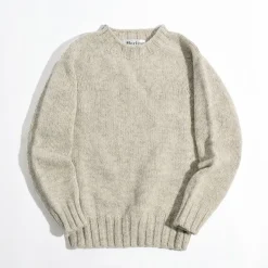 HARLEY OF SCOTLAND / M3480-7 Shetland mid-gauge crew neck knit jumper