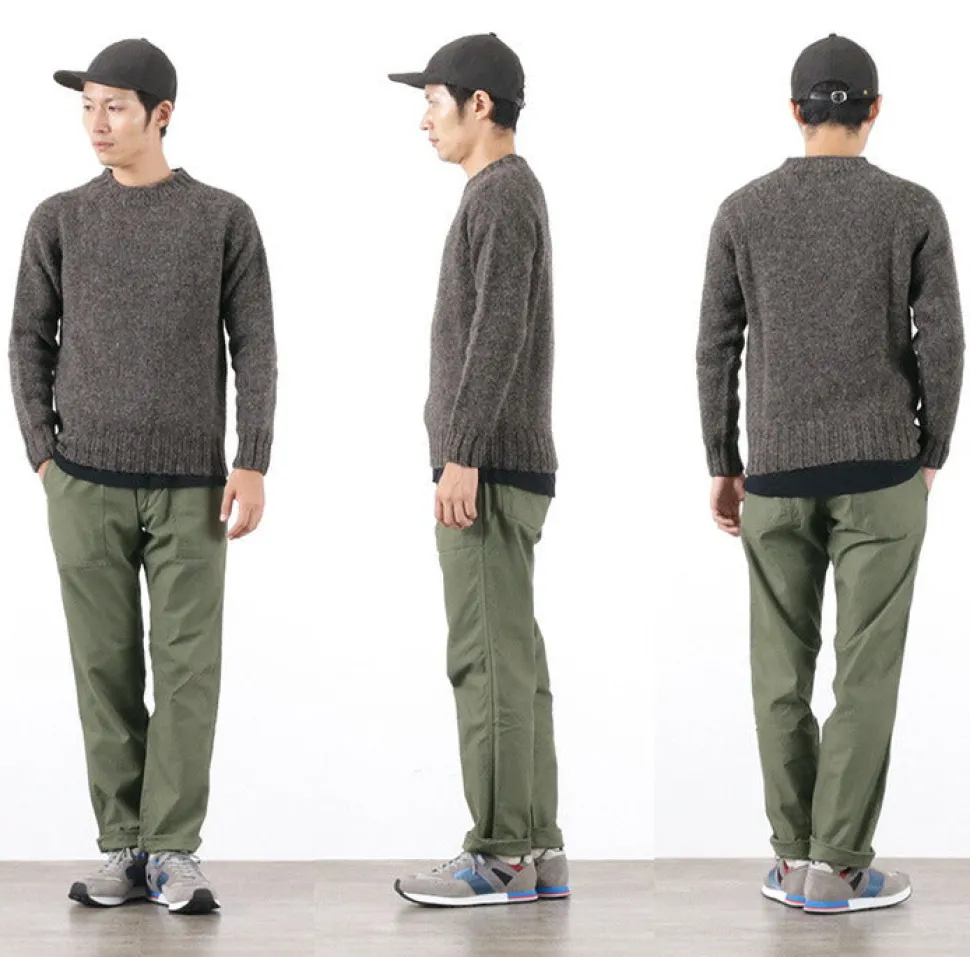 HARLEY OF SCOTLAND / M3480-7 Shetland mid-gauge crew neck knit jumper