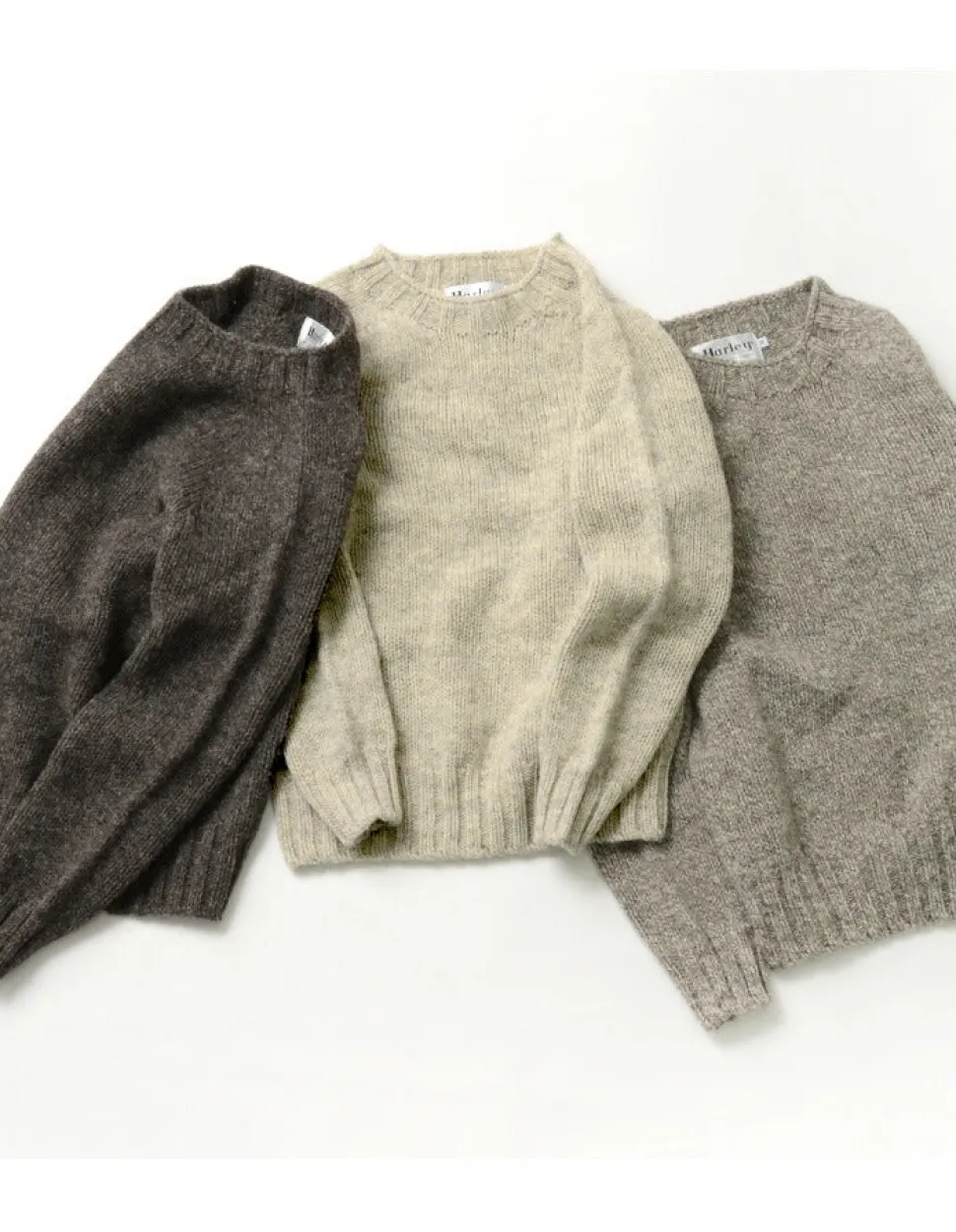 HARLEY OF SCOTLAND / M3480-7 Shetland mid-gauge crew neck knit jumper