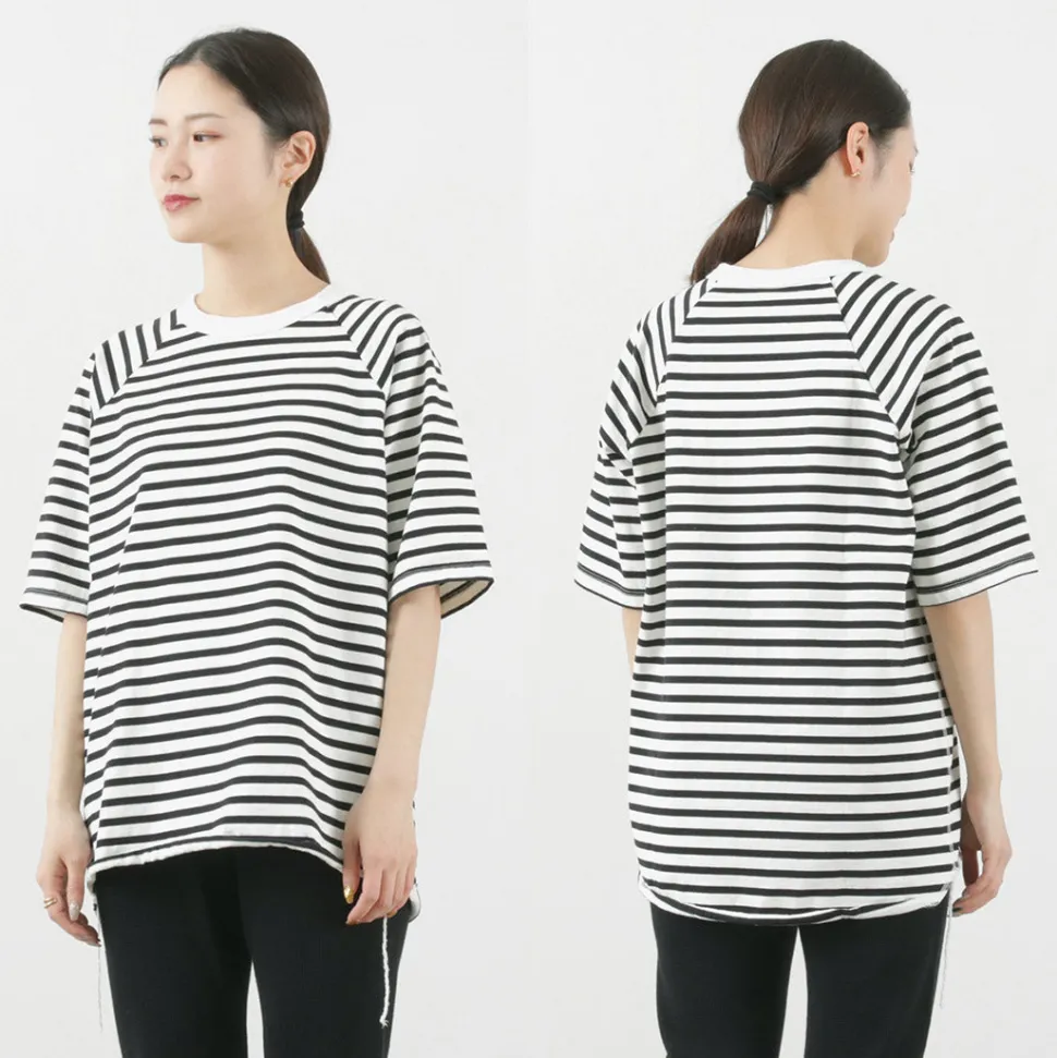 HAVE A GOOD DAY / Stripe Loose Short Sleeve T-Shirt