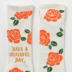 HAVE A GRATEFUL DAY / Crew Socks Flower