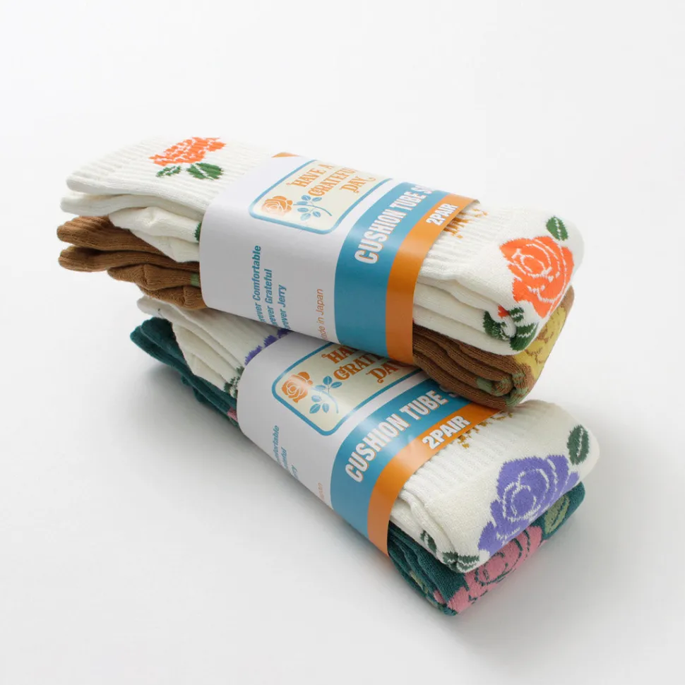 HAVE A GRATEFUL DAY / Crew Socks Flower