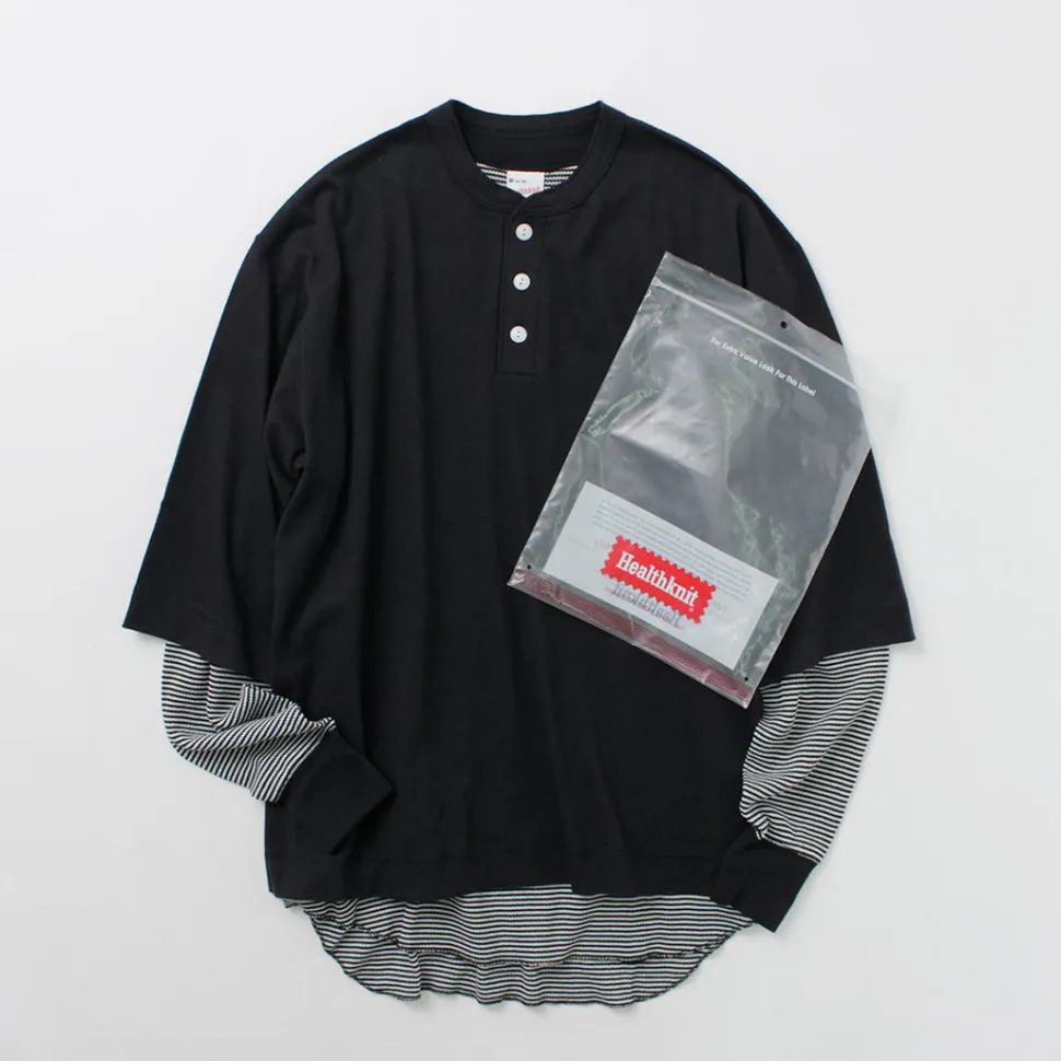 HEALTHKNIT / 2 Pack T-Shirt 7/10 Sleeve + Long Sleeve Waffle