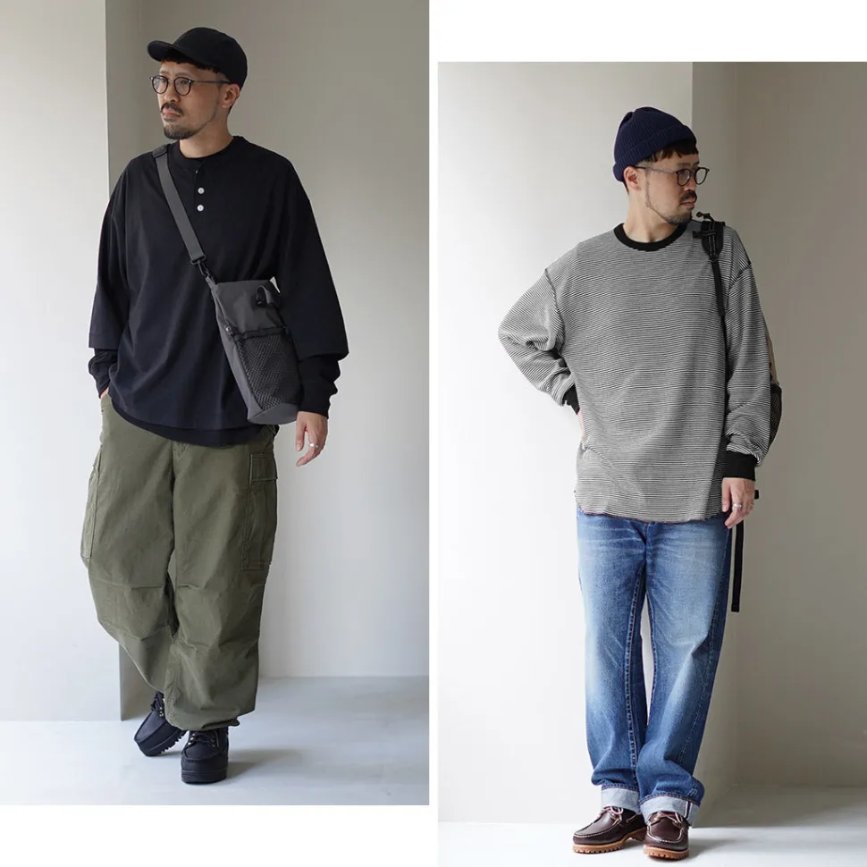 HEALTHKNIT / 2 Pack T-Shirt 7/10 Sleeve + Long Sleeve Waffle