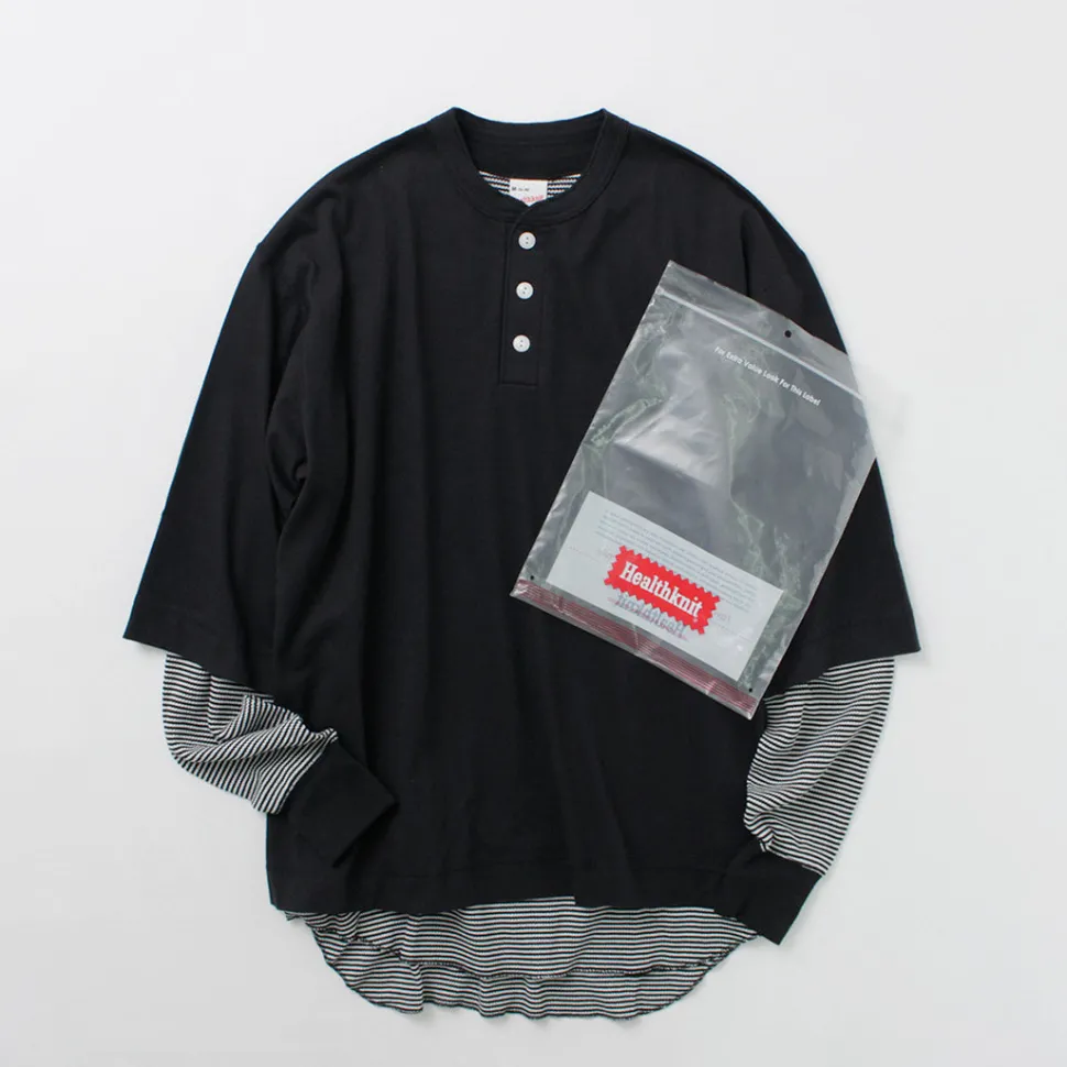 HEALTHKNIT / 2 Pack T-Shirt 7/10 Sleeve + Long Sleeve Waffle