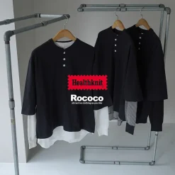 HEALTHKNIT / 2 Pack T-Shirt 7/10 Sleeve + Long Sleeve Waffle